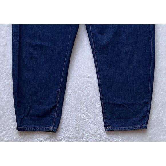 Zara 1975 Denim Pull-On Paperbag Waist Front Patch Pockets Balloon Tapered Jeans - Picture 11 of 16